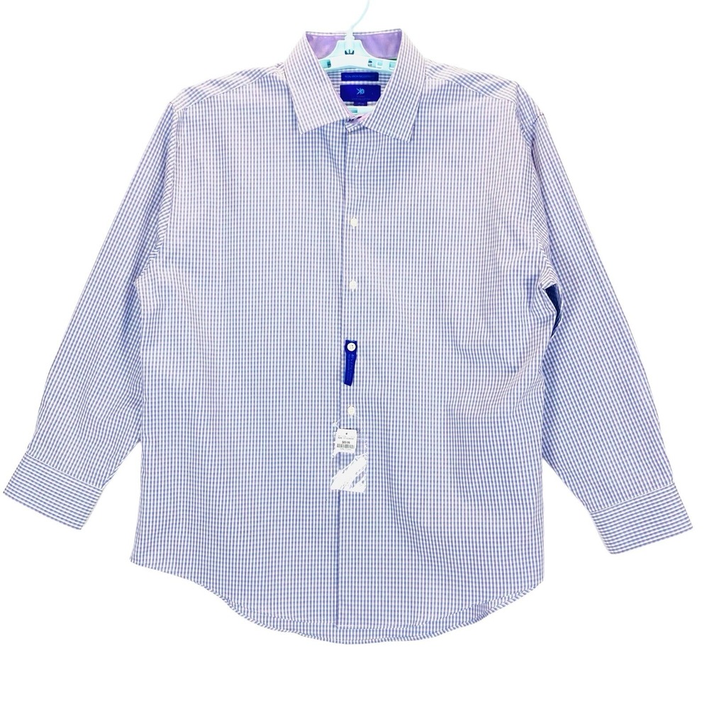 NWT EGARA Men Egyptian Cotton Shirt 17-1/2-32-33 Modern Fit Non Iron Purple $89